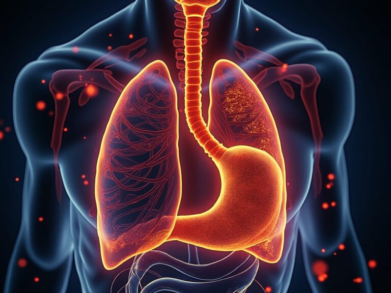 Esquema do esôfago inflamado com acúmulo de eosinófilos.